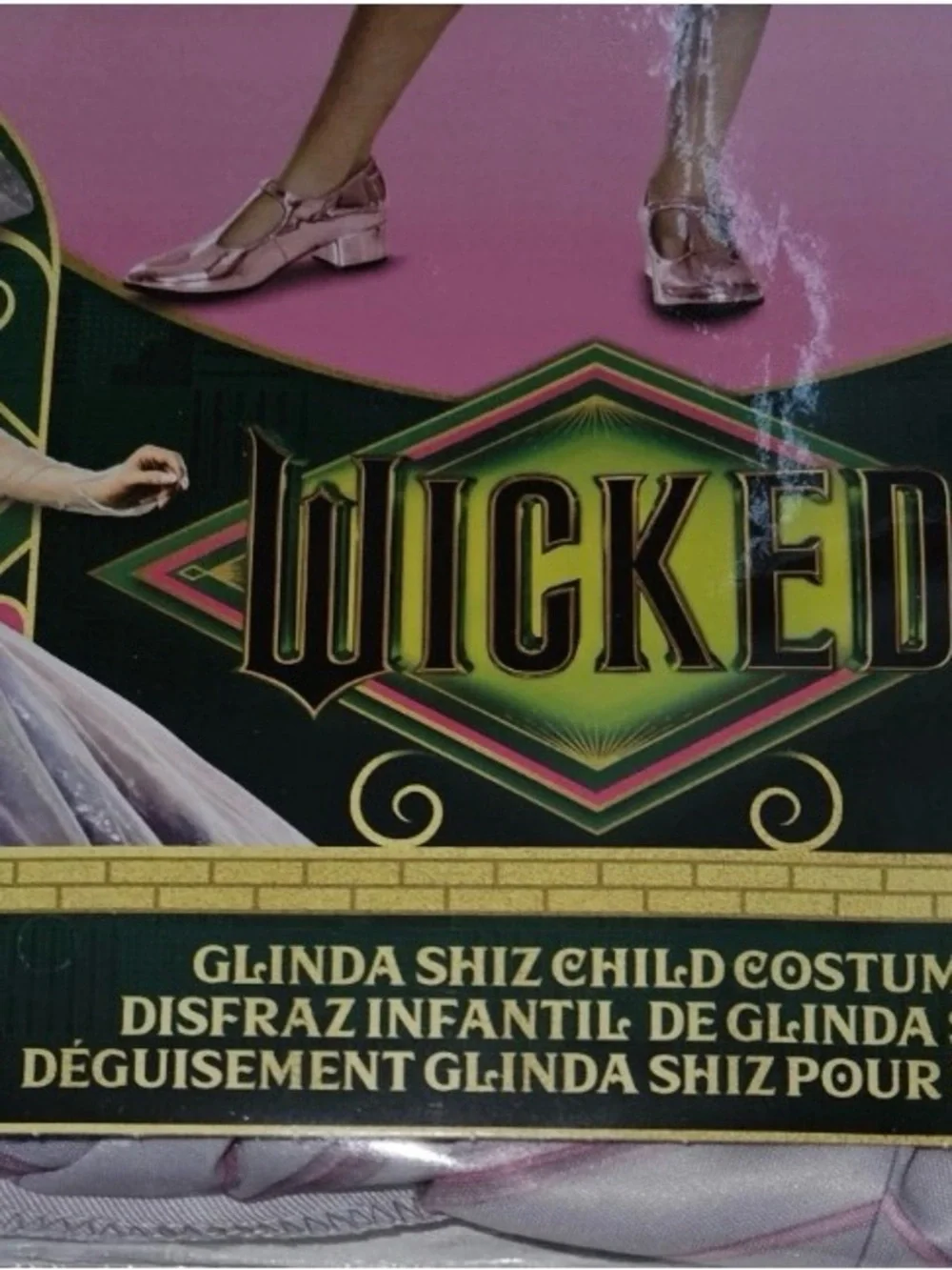 Wicked Glinda Shiz University Halloween Costume Dress Girls Small 4-6X NIP